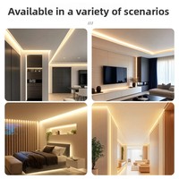 Bande LED COB double rangée 220V, 480 LED/m, sans pilote, flexible, linéaire, dimmable, CRI80, IP20, 3000K-6500K, pour plafond intérieur