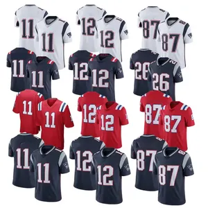 Großhandel billig genähte Fußball uniformen Männer nfl bestickt benutzer definierte American Football Trikot für 32 Teams