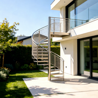 Escalier en spirale sur mesure, robuste, avec revêtement en poudre, pour villa, maison, bricolage, certifié CE