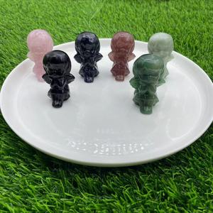 หินคริสตัลธรรมชาติขนาด 6.5 ซม. งานฝีมือพื้นบ้าน หินกึ่งมีค่า หินบำบัดหลายชนิด คริสตัลน่ารักสำหรับสาวๆ - Product Image 1