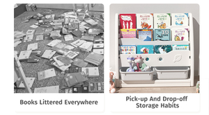 MIGO BEAR - Estantería Portátil para Niños, No Tóxica, Organizador de Libros, Armario de Almacenamiento de Juguetes, Estantería de Plástico para Niños - Product Image 2