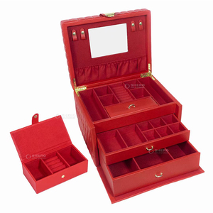 Organisateur de boîte à bijoux de voyage de tissage de luxe pour le stockage de collier de boucles d'oreilles d'anneau de bracelet avec la boîte à bijoux de grand Volume - Product Image 2