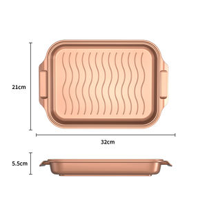 Poêle à griller et à rôtir en <span class=keywords><strong>aluminium</strong></span> robuste, antiadhésive, avec couvercle en verre, compatible induction - Product Image 5