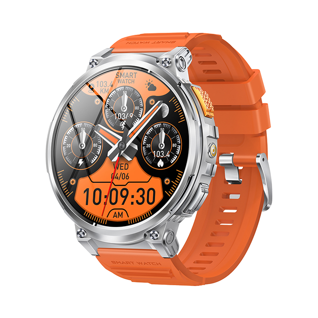 K66 Rugged Smart Watch 1.85" Large Screen 700mAh Long Battery BT Call IP68 Waterproof Outdoor Sports Smartwatch Flashlight Men