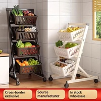 Étagère à légumes sur pied, chariot de rangement multi-niveaux en métal avec roulettes, étagère multifonction pour collations, utilisation en cuisine