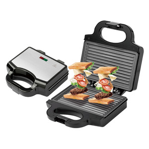 Machine à sandwichs chauffante double face 220V, grill panini électrique avec fonction maintien au chaud pour le petit-déjeuner et les repas légers - Product Image 1