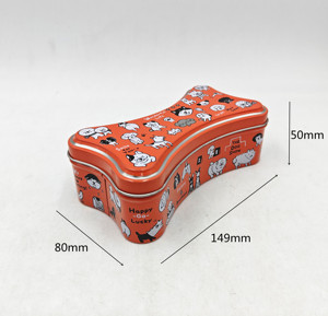 Toptan özel Metal kemik şekilli teneke köpek davranır evcil hayvan gıda aperatifler oyuncak şeker ambalaj kutusu - Product Image 3