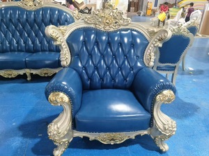 Ensemble de canapés en tissu de salon doux en bois sculpté en gros meubles canapé en bois canapé antique - Product Image 3