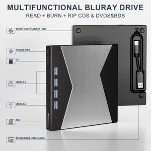 <span class=keywords><strong>Lecteur</strong></span> de Blu-ray externe <span class=keywords><strong>4k</strong></span> <span class=keywords><strong>Graveur</strong></span> de Blu-ray avec USB 3.0 Type-C <span class=keywords><strong>Lecteur</strong></span> de Blu-ray portable, <span class=keywords><strong>Graveur</strong></span> de CD DVD <span class=keywords><strong>Lecteur</strong></span> BD 3D avec ports SD/TF - Product Image 6