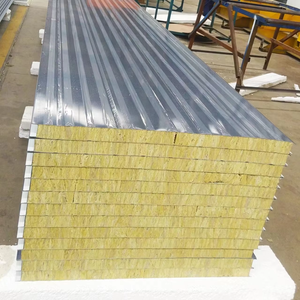 Panneau sandwich en laine de roche haute densité <span class=keywords><strong>avec</strong></span> surface métallique pour <span class=keywords><strong>l</strong></span>'<span class=keywords><strong>isolation</strong></span> des entrepôts et des murs extérieurs - Product Image 3