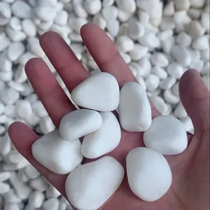 Natural snow white pebble stone for driveway patio and garden tumbled or crashed pebbles