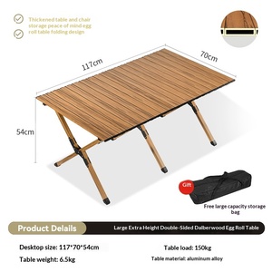 <span class=keywords><strong>Set</strong></span> Tavolo Pieghevole Rettangolare in Lega di Alluminio per Esterni con Sedie Kermit in Tessuto Oxford - Arredamento Portatile per Picnic e Campeggio - Product Image 6