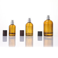 Botol Parfum Silinder Kaca Amber Grosir dengan Pompa Semprot Gaya Apoteker, Bahu Miring, Desain Vintage Lab untuk Minyak Wangi