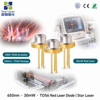 Diode laser rouge UOC U-LD-653053Ap 650nm 30mW TO-18 5.6mm avec moniteur PD pour pointeur laser