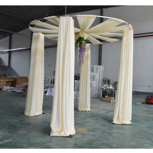 Support de mariage télescopique réglable en aluminium robuste pour rideaux et draperies - Product Image 4