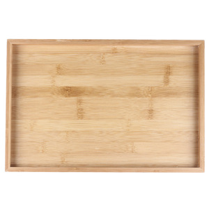 Plateau rectangulaire en bambou de style japonais 38x35,5 cm pour servir thé, fruits, pain, gobelets à eau, couleur unie - Product Image 4