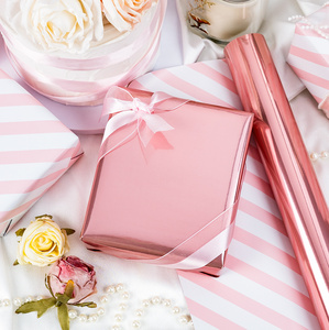 Pink Metallized Gift <b>Wrapping</b> <b>Paper</b> Roll Double Sided Eco-Friendly For Gift And Craft Use - Product Image 1