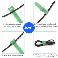 En stock 50 pièces/pcs Attaches de câble en nylon dos à dos avec fermeture auto-agrippante pour la gestion des câbles, réutilisables pour l'électronique