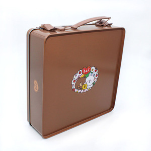 علبة صفيح زخرفية عتيقة بمقبض قصدير معدني مقبض لصفيح مضغ العلكة الحلوى أو الشوكولاتة - Product Image 3