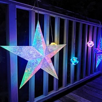 Lumières LED irisées en plastique, étoiles de rêve, RGB, décorations lumineuses pour Halloween, mariage, Noël, décoration suspendue pour la maison, fournitures pour les fêtes