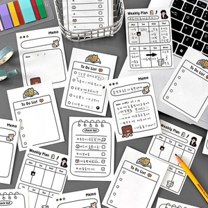 30 pz/pacco Blocco Memo Stile Carino con Fogli Staccabili per Pianificazione Quotidiana, Messaggi e Diario - Product Image 1