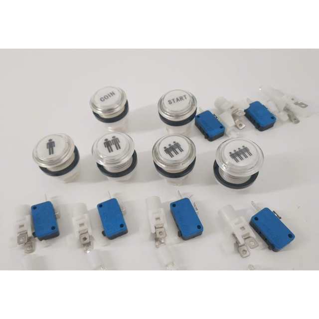 Arcade Button Player 1 Player 2 Coin Led Lighting 24mm Screw in Button