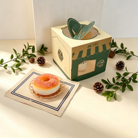 Boîte à gâteau personnalisée imprimée, fenêtre transparente en PET, estampage à chaud personnalisable, emballage alimentaire haut de gamme pour pâtisseries, gâteaux, cadeaux