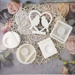 M52752 Molde de silicona para yeso y cemento con diseño de dos pájaros enamorados mirándose - Product Image 4