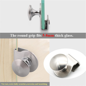 Minimalist Stainless Steel <strong>Black</strong>/Silver Glass <strong>Door</strong> Clips Pull Handles Easy Installation 5-8mm Glass Showcases Cabinet Home Bar - Product Image 6