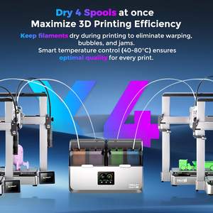 Séchoir à filament Creality SpacePi X4 pour 4 rouleaux, boîte de séchage pour imprimante 3D avec écran tactile LCD et fonctionnement à une touche - Product Image 2