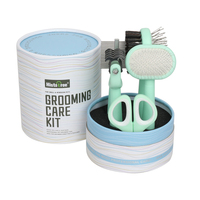 Vente en gros d'accessoires polyvalents pour animaux de compagnie Kit simple de cinq pièces comprenant un outil de nettoyage pour chat Ciseaux pour animaux de compagnie Épilateur pour chien en plastique