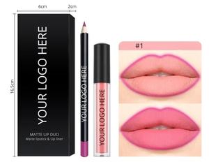 Private Label di alta qualità 2 in 1 rossetto liquido e fodera per labbra impermeabile Set Lipliner lucidalabbra di lunga durata - Product Image 4