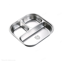 Boîte à lunch carrée en acier inoxydable 304 durable, plateau alimentaire pour micro-ondes, assiette compartimentée pour enfants avec couvercle pour la rentrée scolaire