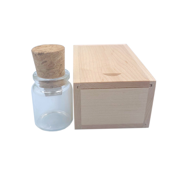 Cork Flash Drives Glass Crystal Drift Bottle USB for Wedding Gift Custom Logo Supported Glass USB Flash Drives Box Wedding