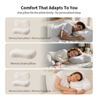 Oreiller orthopédique moderne en mousse à mémoire de forme avec logo personnalisé, couleur unie, hauteur réglable, hypoallergénique, anti-ronflement et design respirant