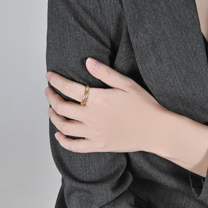 Minimalist and niche design, light luxury wheat ear pattern <b>titanium</b> steel <b>ring</b>, high-end and versatile index finger <b>ring</b>, unise - Product Image 3