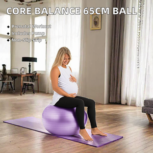 Ballon de grossesse Core <span class=keywords><strong>Balance</strong></span> 65 cm avec pompe, anti-éclatement, antidérapant, pour l'accouchement et les exercices prénatals, violet - Product Image 2