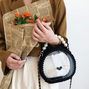 250709 accesorios de acrílico de bolsa tejida <span class=keywords><strong>DIY</strong></span>, juego de tablas de tejido de bigote de gato transparente, Kit de bricolaje de bolsa de gato lindo - Product Image 6