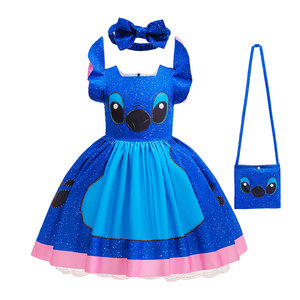 Disfraz de Halloween <span class=keywords><strong>para</strong></span> Niña, Lilo Angel Stitch, Mangas con Volantes, Princesa Azul, Fiesta, Carnaval, Cosplay, <span class=keywords><strong>Disfraces</strong></span> de TV y Cine - Product Image 5