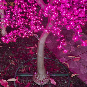 TOPREX Décoration de cour de Noël extérieure 3 m pleine grandeur LED scintillante japonaise rose fleur de <span class=keywords><strong>cerisier</strong></span> fleur arbre lumière - Product Image 2