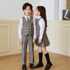 Uniforme Escolar Estilo Británico para Niños <span class=keywords><strong>de</strong></span> Primaria, Unisex, Poliéster, Personalizado para Primavera/Otoño/Verano, <span class=keywords><strong>Coro</strong></span> - Product Image 1