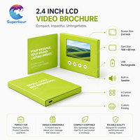 Superlieur Brochure vidéo LCD 2.4 pouces Résolution 320x240 Prise en charge MP4/AVI-Personnalisable pour les cadeaux d'affaires Mariages Publicité