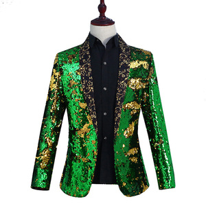Stage Costume Sequins Club Dresses for Party Slim Club Dresses Shawl Collar Blazer <strong>Glitter</strong> <strong>Jacket</strong> for Men - Product Image 2