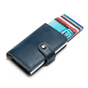 Aluminum Metal Credit Business Mini Card Wallet 2020 Dropshipping Man Wallet Business Card Holder Hasp Rfid Wallet