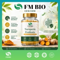 Kapsul Sayuran Probiotik Kunyit OEM ODM 95% Kurkumin Pendukung Kekebalan Usus Suplemen Diet Label Pribadi