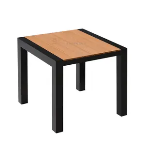 Minimalist Design Outdoor Garden Coffee Table Square Teak Dining Table for Terrace and Garden Furniture