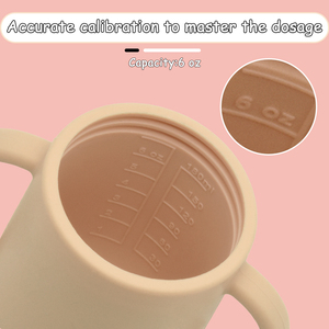 <span class=keywords><strong>Vaso</strong></span> de Entrenamiento Multifuncional de Silicona con Base Ancha, Marcas de Medición, Apto para Microondas y Congelador, Personalizable, con Pajita, para Líquidos Espesos/Delgados - Product Image 2