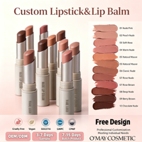 Rouge à lèvres personnalisé hydratant de votre marque, pigmenté, marque privée, maquillage léger pour les lèvres, fini mat, crème, végétalien, nude