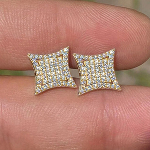 Pendientes geométricos chapados en oro con pedrería de cristal para mujer, joyería de moda para fiesta, diseño moderno - Product Image 5