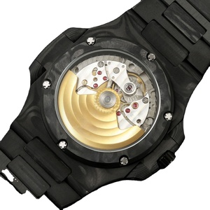 Montre-bracelet automatique de luxe pour homme, cadran vert forêt, en fibre de carbone, avec date, mouvement antichoc et étanche - Product Image 6